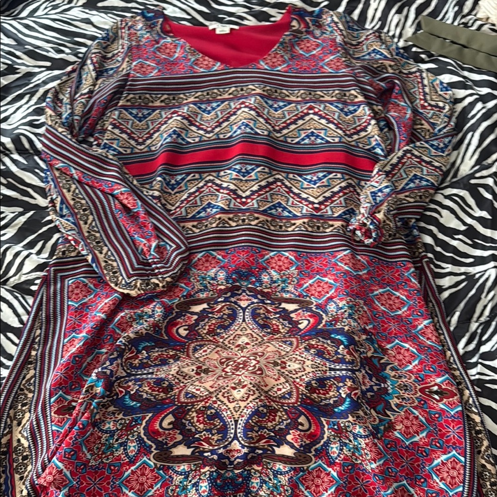 Multicolor Patterned Women's Dress